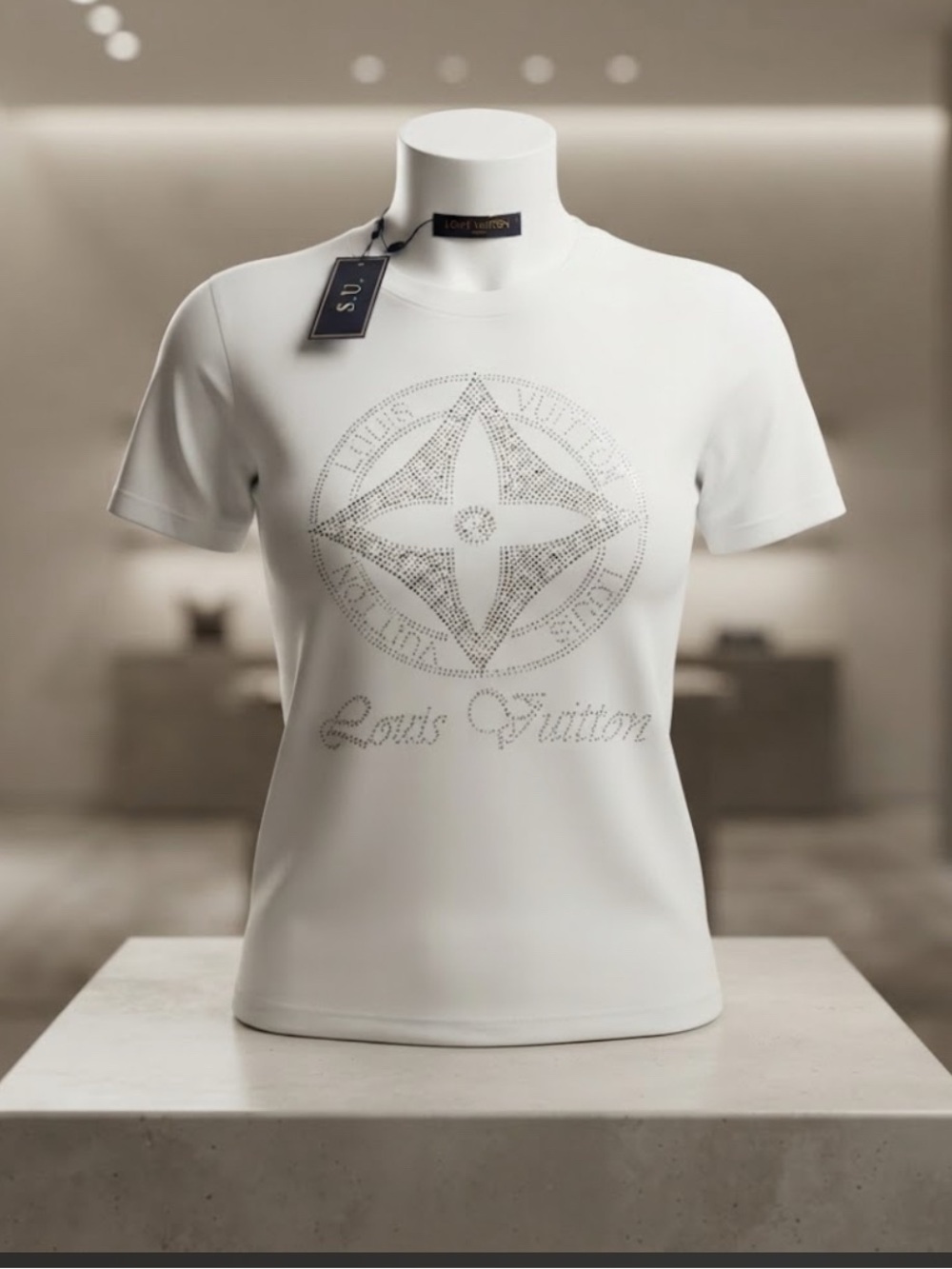 Brand New FASHION Woman’s  Crystal Logo Short Sleeve Tee